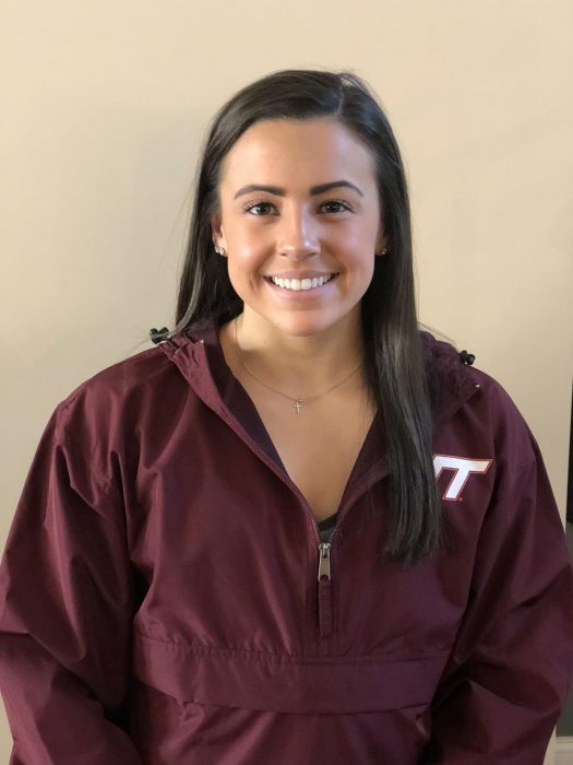 Kennedy Drish sporting her Virginia Tech jacket, that is where she intends to pole vault in college.